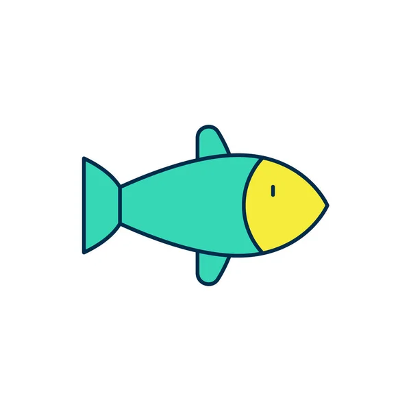 Gefüllte Umrisse Fisch Symbol Isoliert Auf Weißem Hintergrund Vektor — Stockvektor