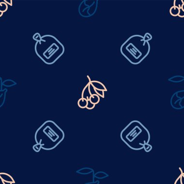 Tohumlar ve taze meyvelerle dolu şerit oluşturun. Vektör.