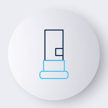 Çizgi Kartuş simgesi beyaz arkaplanda izole edildi. Av tüfeği av tüfeği fişeği. Tüfek mermisi ikonu. Renkli taslak konsepti. Vektör