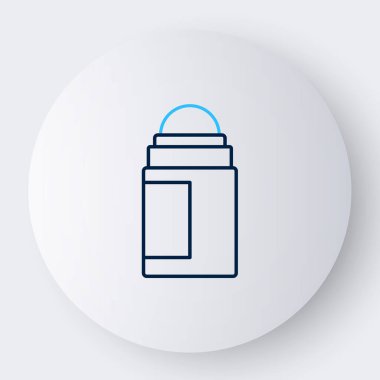 Terleme önleyici deodorant rulo simgesi beyaz arkaplanda izole edildi. Vücut hijyeni için kozmetik. Renkli taslak konsepti. Vektör