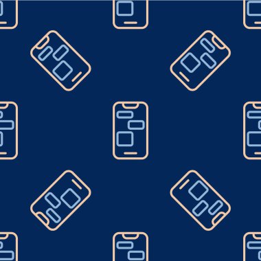 Line Mobile 24 saat destek ikonu mavi arka planda izole edilmiş pürüzsüz desen. Tüm gün müşteri destek merkezi. Tam zamanlı çağrı servisi. Vektör