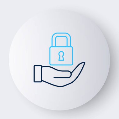 Satır Kilidi simgesi beyaz arkaplanda izole edildi. Asma kilit işareti. Güvenlik, güvenlik, koruma, gizlilik kavramı. Renkli taslak konsepti. Vektör