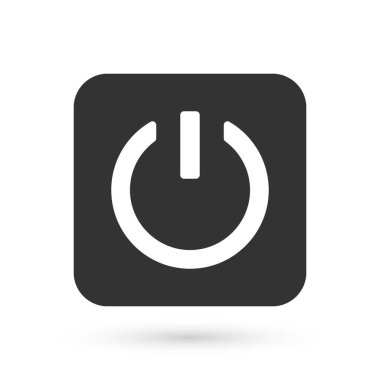 Gri Güç simgesi beyaz arkaplanda izole edildi. Başlat işareti. Vektör
