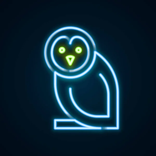 Glowing Neon Line Owl Bird Icon Isolated Black Background Animal — Stock Vector