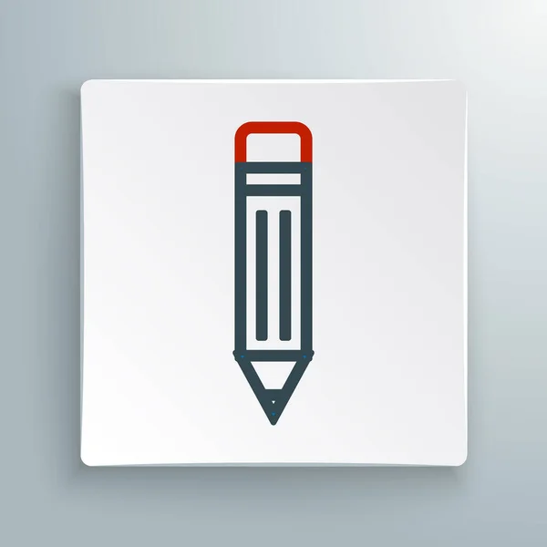 Linienstift Mit Radiergummi Symbol Auf Weißem Hintergrund Zeichen Und Erziehungswerkzeuge — Stockvektor