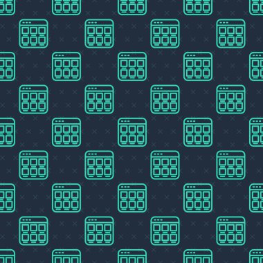 Yeşil Hat Çevrimiçi Alışveriş mavi arkaplanda izole edilmiş ekran simgesi. Konsept e-ticaret, e-ticaret, online iş pazarlama. Vektör