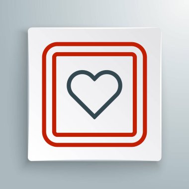 Beyaz arkaplanda izole edilmiş kalp simgesi gibi bir çizgi. Karşıt Bildirim Simgesi. Insta 'yı takip et. Renkli taslak konsepti. Vektör