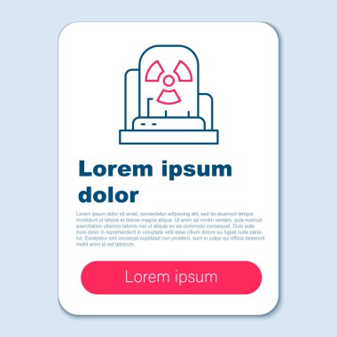 Gri arkaplanda radyoaktif uyarı lambası simgesi izole edildi. Renkli taslak konsepti. Vektör