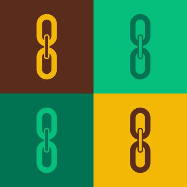 Pop Art Chain linki simgesi renk arkaplanında izole edildi. Bağlantı bekar. Hiper bağlantı zinciri sembolü. Vektör.