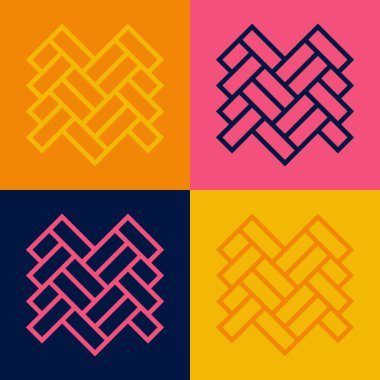 Pop Art Line Parquet simgesi renk arkaplanında izole edildi. Vektör.