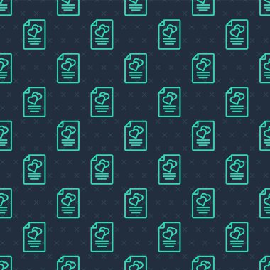 Yeşil Hat Evlilik Sözleşmesi ikonu mavi arka planda izole edilmiş kusursuz desen. Düğün sertifikası. Vektör.