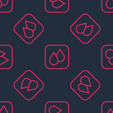 Kırmızı çizgi su damlası simgesi siyah arkaplanda izole edilmiş. Vektör.