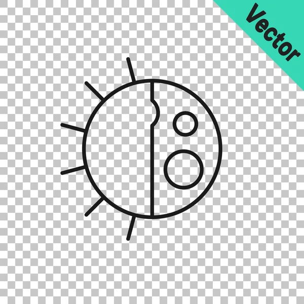 Schwarze Linie Tag Nacht Zyklus Symbol Isoliert Auf Transparentem Hintergrund — Stockvektor