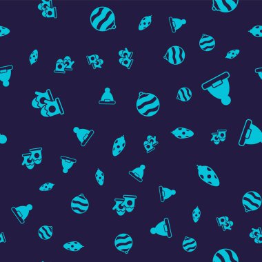 Noel Baba 'nın şapka topunu ve oyuncağını kusursuz bir şekle sokun. Vektör.