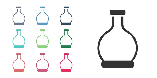 Garrafa Preta Com Ícone Poção Isolado Fundo Branco Frasco Com — Vetor de Stock