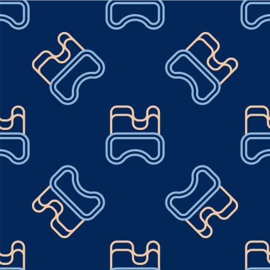 Çizgi Dalış Maskesi simgesi mavi arkaplanda izole edilmiş kusursuz desen. Olağanüstü bir spor. Su altı ekipmanları. Vektör.