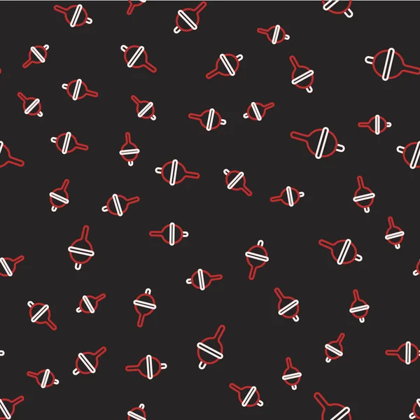 İp Balıkçılığı simgesi siyah arkaplanda izole edilmiş. Balık oltası. Vektör.