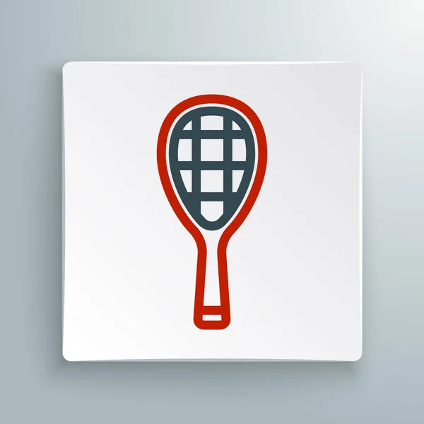 ラインテニスラケットアイコンは白い背景に隔離されています スポーツ用具 カラフルなアウトラインコンセプト ベクトル — ストックベクタ