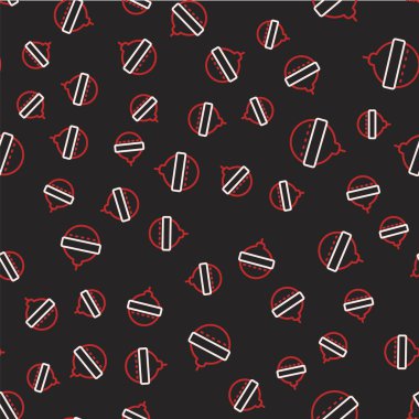 Çizgi Noel topu ikonu siyah arka planda izole edilmiş pürüzsüz desen. Mutlu Noeller ve mutlu yıllar. Vektör.