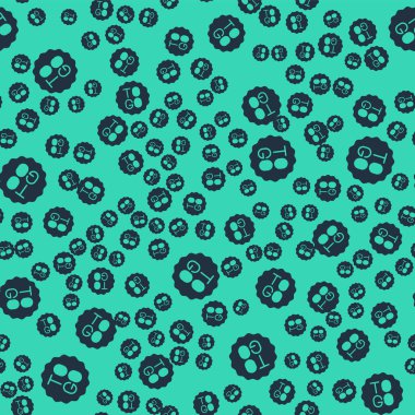 Siyah kahve fincanı yeşil arka planda izole edilmiş bir ikona dönüşecek. Vektör.