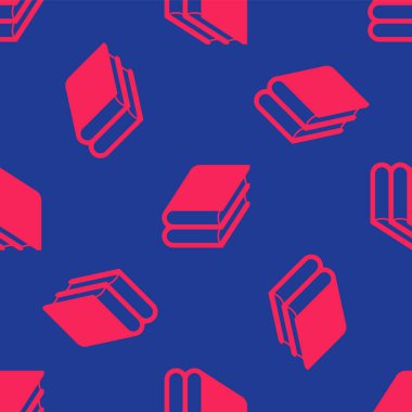 Kırmızı Kitap simgesi mavi arkaplanda izole edilmiş. Vektör.