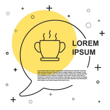 Beyaz arka planda izole edilmiş siyah çorba kasesi. Rastgele dinamik şekiller. Vektör.