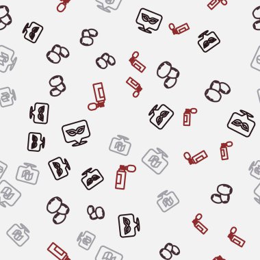 Karnaval maskesi, Zeytin Bayrağı İtalya ve Parfüm 'ü kusursuz desenlere ayarlayın. Vektör.