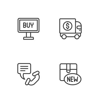 Yeni koleksiyon telefonunu Satın Alma düğmesi ve Zırhlı Araç simgesini 24 saat destekle. Vektör.