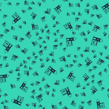 Çocuklar için yaz oyunları için siyah salıncak yeşil arka planda izole edilmiş kusursuz bir şablon. Açık hava eğlence ekipmanları. Vektör.