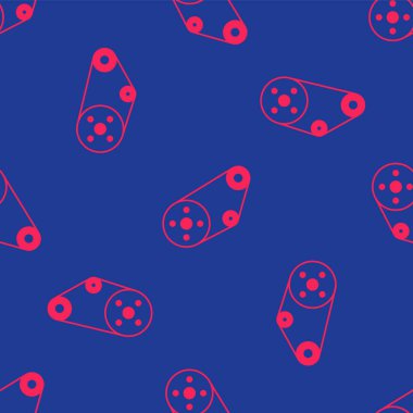 Kırmızı zamanlayıcı kemeri simgesi mavi arkaplanda izole edilmiş. Vektör.