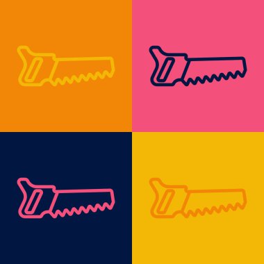 Pop sanat çizgisi El, arka planda izole edilmiş bir simge gördü. Vektör.