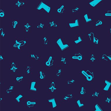 Mısır Uçurtması Su geçirmez lastik bot ve termometreyi kusursuz desene ayarlayın. Vektör.