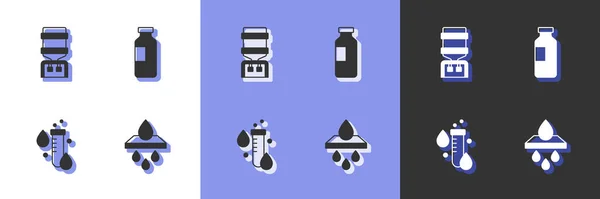 Ρύθμιση Ψυγείου Φίλτρου Νερού Σωλήνας Δοκιμής Σταγόνα Νερού Και Φιάλη — Διανυσματικό Αρχείο