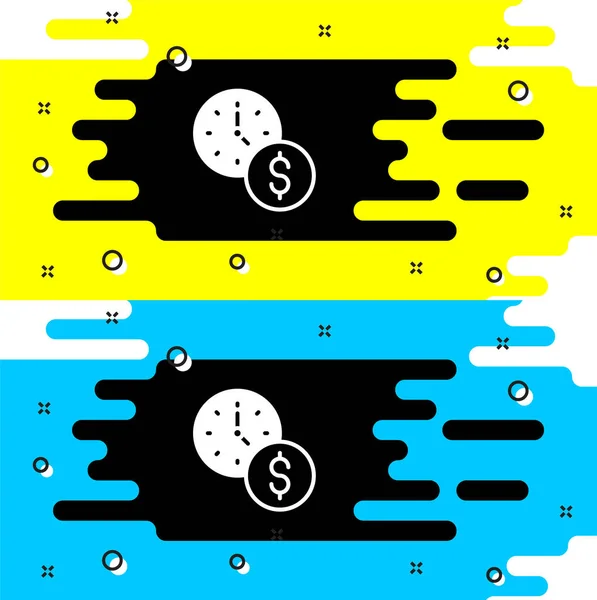 White Time Иконка Денег Выделенная Черном Фоне Деньги Время Эффективное — стоковый вектор