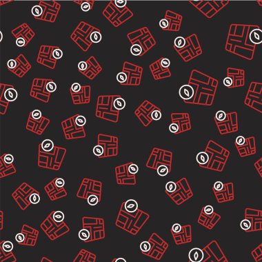 Taksi arabası simgesine sahip çizgi haritası işaretleyicisi siyah arkaplanda izole edilmiş kusursuz desen. Konum sembolü. Vektör