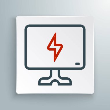 Akıllı TV simgesi beyaz arkaplanda izole edildi. Televizyon tabelası. Renkli taslak konsepti. Vektör