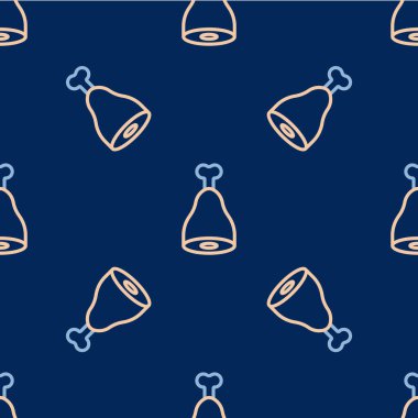 Çizgili Tavuk bacak ikonu mavi arka planda izole edilmiş kusursuz desen. Tavuk budu. Vektör