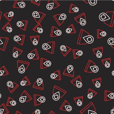 Çizgi Avı simgesi siyah arkaplanda izole edilmiş. Navigasyon, işaret, konum, harita, GPS, yön, yer, pusula, temas, arama. Vektör