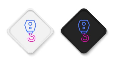 Hat Turna kancası simgesi beyaz arkaplanda izole edildi. Endüstriyel kanca ikonu. Renkli taslak konsepti. Vektör