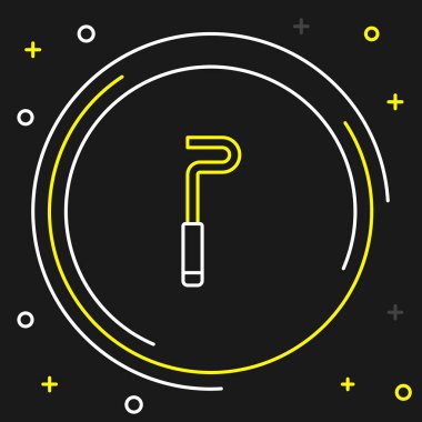 Çizgi Ateş poker ikonu siyah arkaplanda izole edildi. Renkli taslak konsepti. Vektör