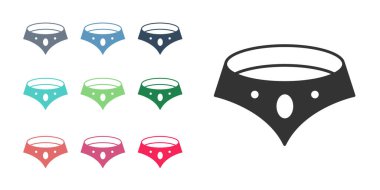 Beyaz arkaplanda siyah kolye simgesi izole edildi. Simgeleri renklendirin. Vektör