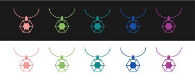 Kolye simgesini siyah beyaz arkaplanda izole et. Vektör