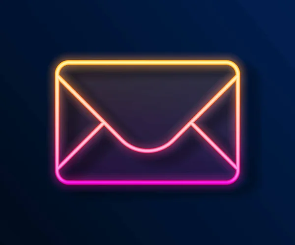 发光的霓虹灯线邮件和电子邮件图标孤立在黑色背景 信封符号电子邮件 电子邮件信息签名 — 图库矢量图片