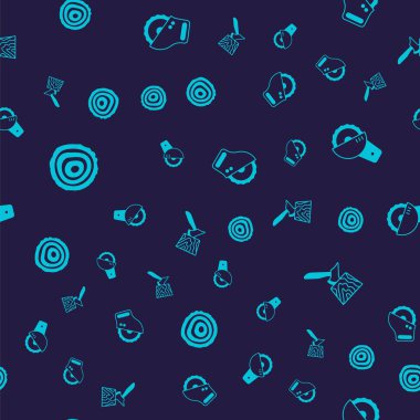 Ağaç halkaları, elektrikli dairesel testere ve pürüzsüz desende tahta balta sapı. Vektör