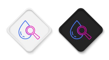 Beyaz arkaplanda izole edilmiş çizgi düşüşü ve büyüteç simgesi. Renkli taslak konsepti. Vektör.