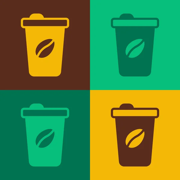 Pop Art Kaffeetasse Symbol Isoliert Auf Farbigem Hintergrund Vektor — Stockvektor