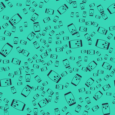 Black Conga drums icon isolated seamless pattern on green background. Musical instrument. Vector.