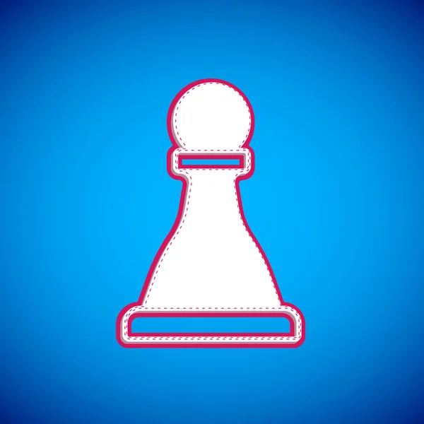 Ikona Bílé Šachy Izolovaná Modrém Pozadí Obchodní Strategie Hra Management — Stockový vektor