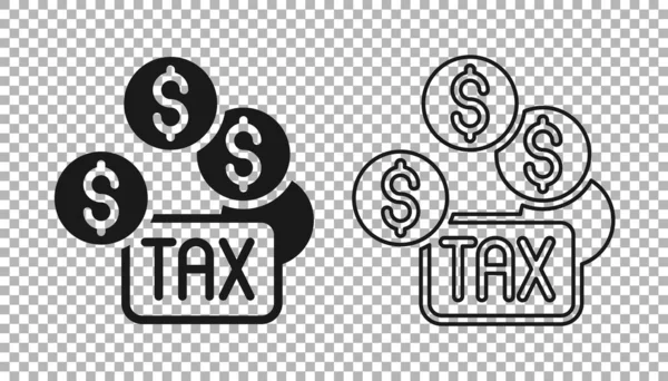 Black Tax Payment Icon Isolated Transparent Background Vector — Stock Vector