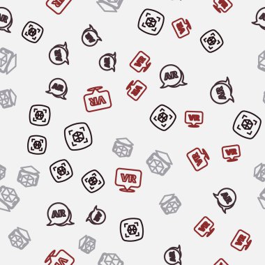 Artırılmış gerçeklik AR ve Sanal 'ı kusursuz şablona göre modelleme 3D hattını ayarla. Vektör.